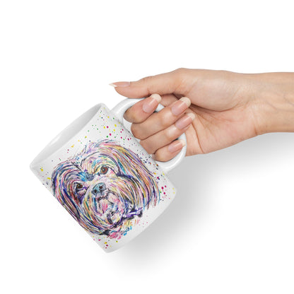 Vixar Maltese Dog Pet Watercolour Art Coloured 330 ml Mug Cup Gift Birthday Work Office Tea Coffee