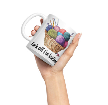 I'm Knitting f.. Off Joke Sarcastic Ceramic Coloured Mug Cup for Tea Coffee Hot Brew 330ml 11Oz