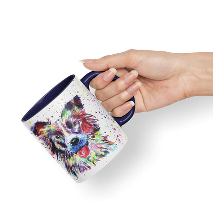 Vixar Border Collie Dog Pet Animals Watercolour Art Coloured 330 ml Mug Cup Gift Birthday Work Office Tea Coffee