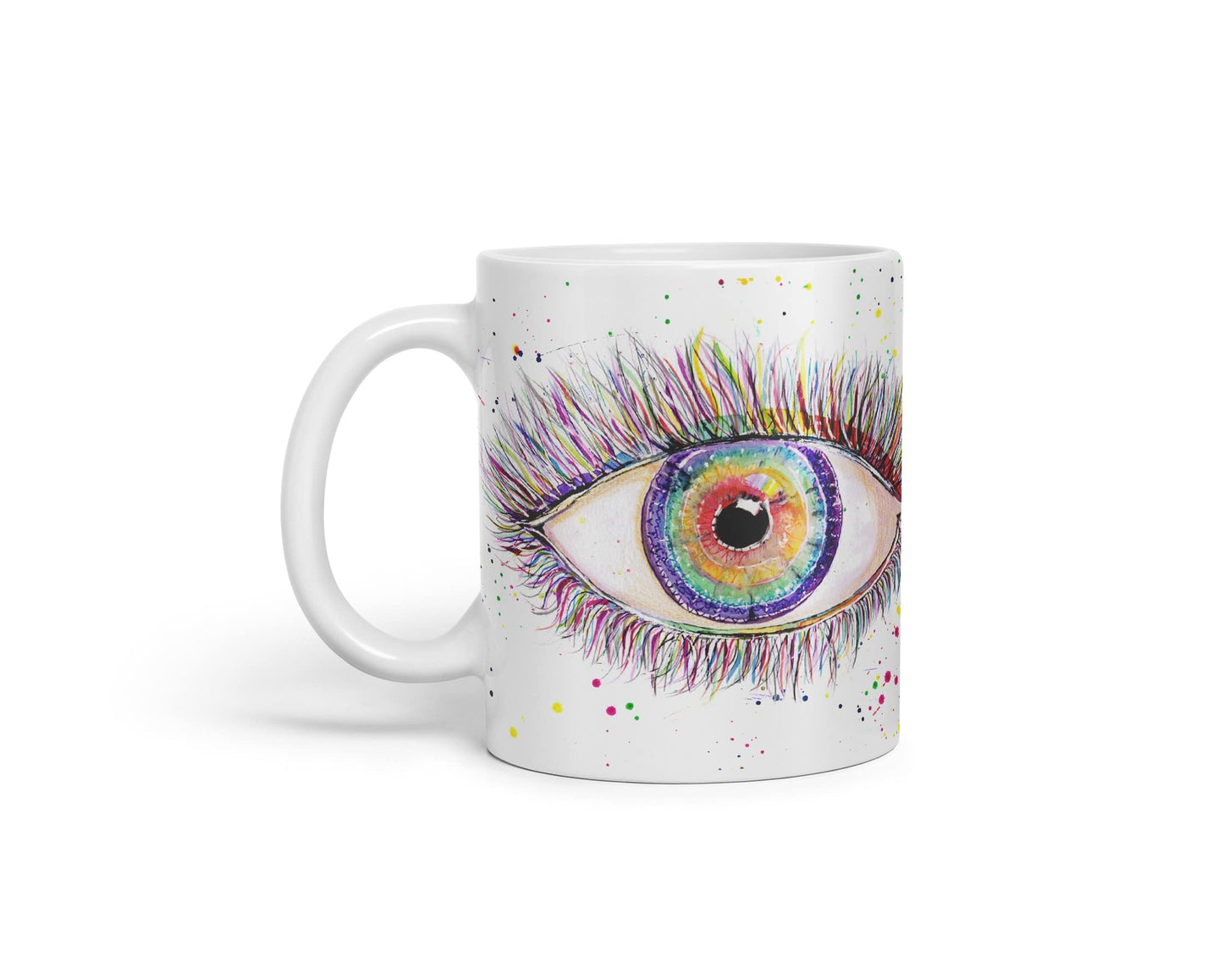 Vixar Eye Rainbow Watercolour Art Coloured Mug Cup Gift Birthday Work Office Tea Coffee