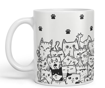 Vixar Cats mom dad Paws cat Lovers Coloured Ceramic Mug Cup Gift 330ml 11oz Work Office Tea Coffee