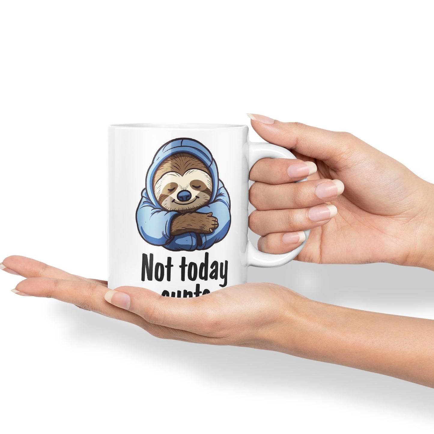 Not Today c.. Sloth Sarcastic Joke Gift Ceramic Coloured Mug Cup for Tea Coffee Hot Brew 330ml 11Oz