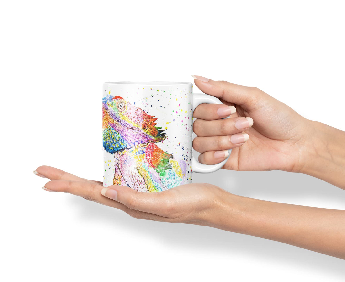 Vixar Bearded Dragon Reptile Pogona Pet Animals Watercolour Art Coloured Mug Cup Gift Birthday Work Office Tea Coffee