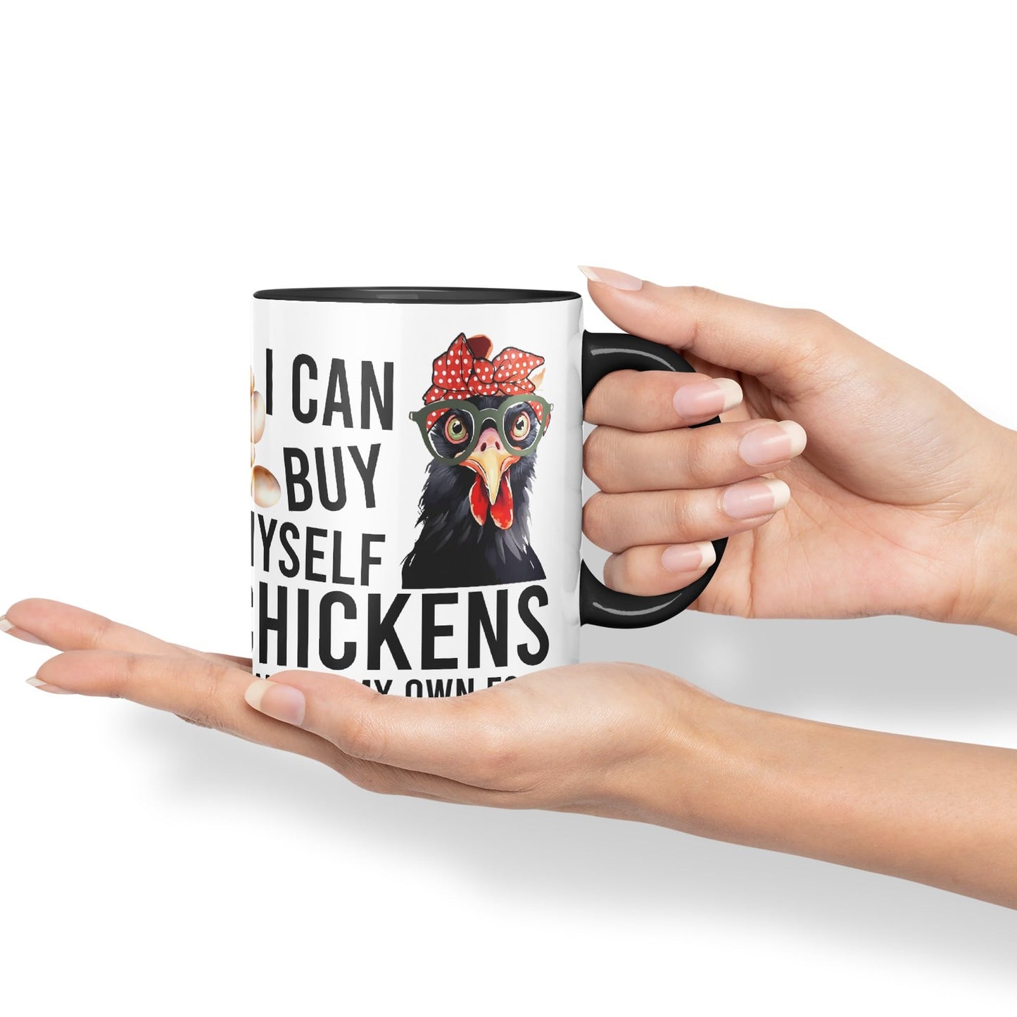 Vixar I can Buy Myself Chickens Sarcastic Joke Ceramic Coloured Mug Cup for Tea Coffee Hot Brew 330ml 11oz