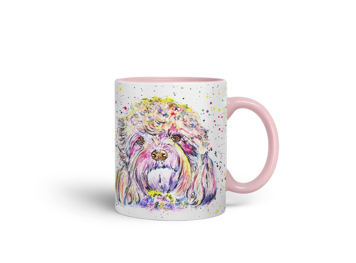 Vixar Cavapoo Puppies Dog Pet Animals Watercolour Art Coloured Mug Cup Gift Birthday Work Office Tea Coffee