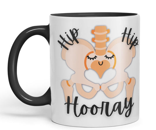 Vixar Anatomy Pun Humor Hip Hip Hooray Coloured Ceramic 330 ml Mug Cup Gift Birthday Work Office Tea Coffee