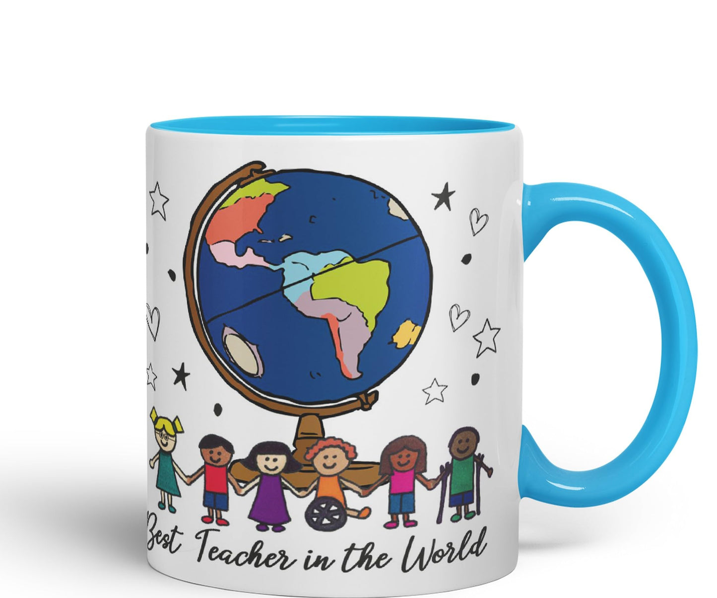 Vixar Best Teacher in The World, Teacher Mug, Teacher Gift from Kids, School Gift, end of Year