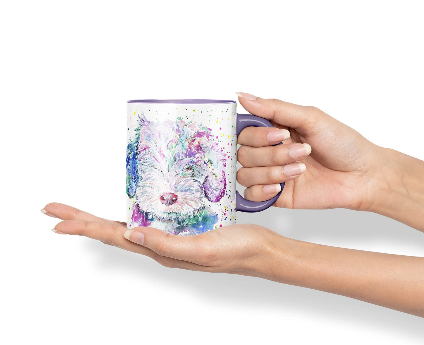 Vixar Cockapoo Cockerpoo Dog Pet Animals Watercolour Art Coloured Mug Cup Gift Birthday Work Office Tea Coffee