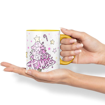 Vixar Christmas, Xmas Designs Tree Presents Coloured Ceramic Mug Cup Gift 330ml 11oz Work Office Tea Coffee Gift (CH3)