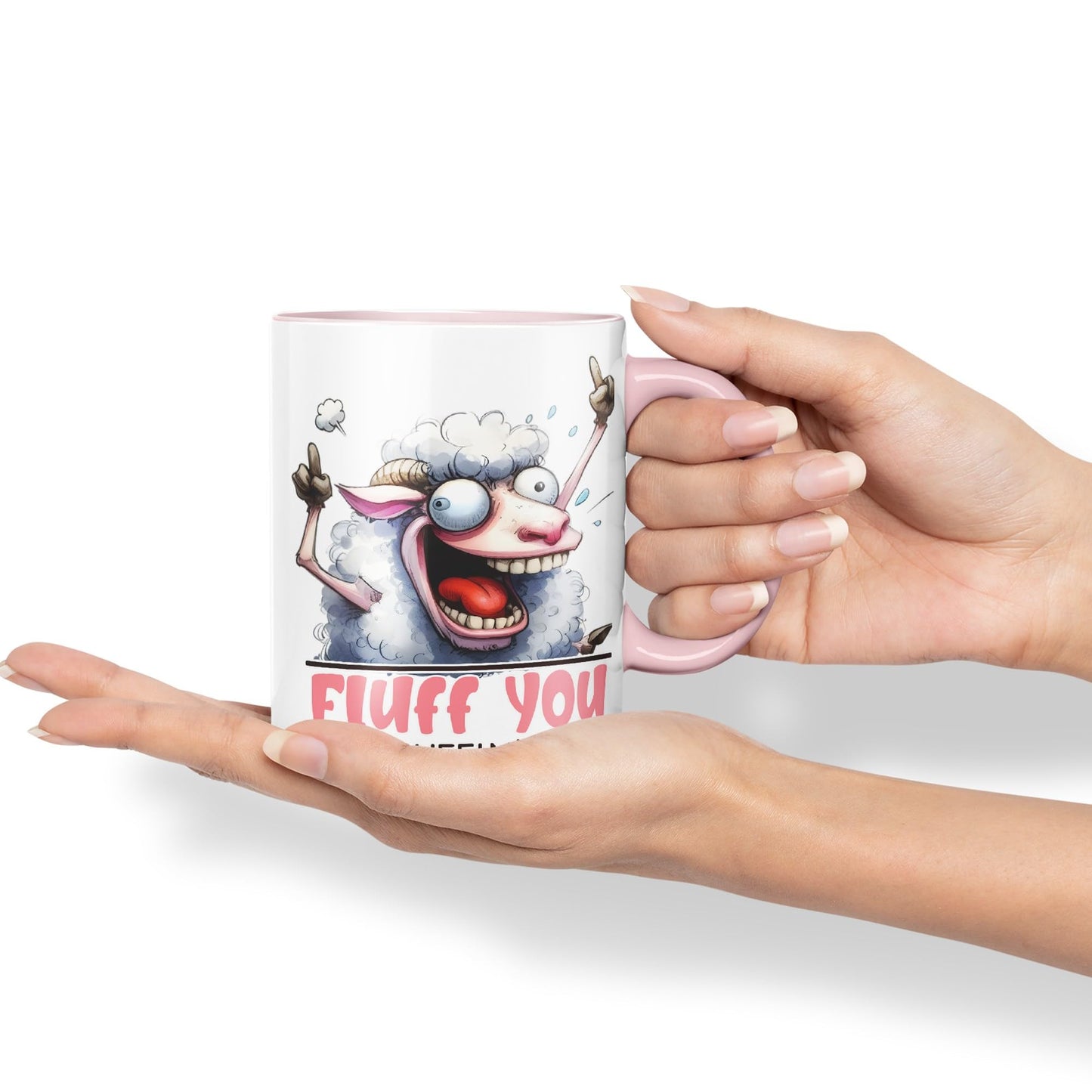 Fluff You, You Fluffin' Fluff Sheep Joke sarkasm Sarcastic Ceramic Coloured Mug Cup for Tea Coffee Hot Brew 330ml 11Oz Gift