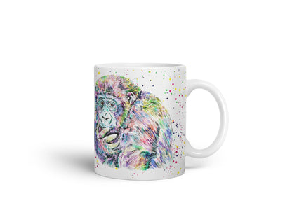 Vixar Gorilla Ape Monkey Animals Watercolour Art Coloured Mug Cup Gift Birthday Work Office Tea Coffee