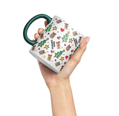 Vixar Christmas, Xmas Designs Tree Presents Coloured Ceramic Mug Cup Gift 330ml 11oz Work Office Tea Coffee Gift
