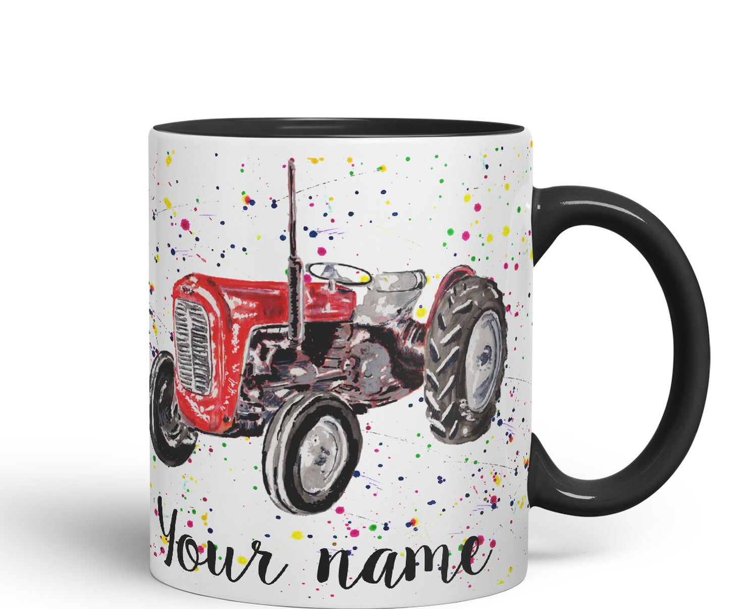 Vixar Personalised with Your Text Tractor Trucks Dump Truck Art Coloured Ceramic Mug Cup Gift 330ml 11oz Custom Work Office Tea Coffee