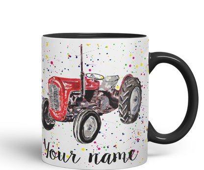 Vixar Personalised with Your Text Tractor Trucks Dump Truck Art Coloured Ceramic Mug Cup Gift 330ml 11oz Custom Work Office Tea Coffee