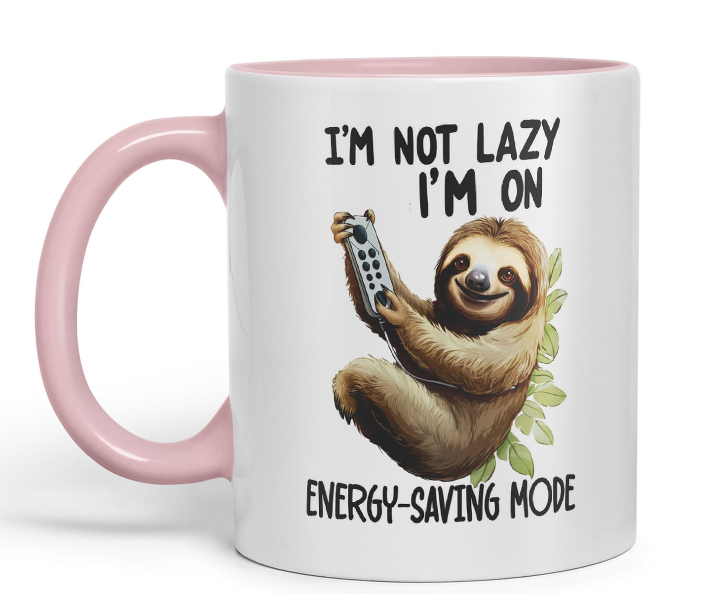I'm Not Lazy I'm On Energy-Saving Mode Sloth Joke sarkasm Sarcastic Ceramic Coloured Mug Cup for Tea Coffee Hot Brew 330ml 11Oz Gift