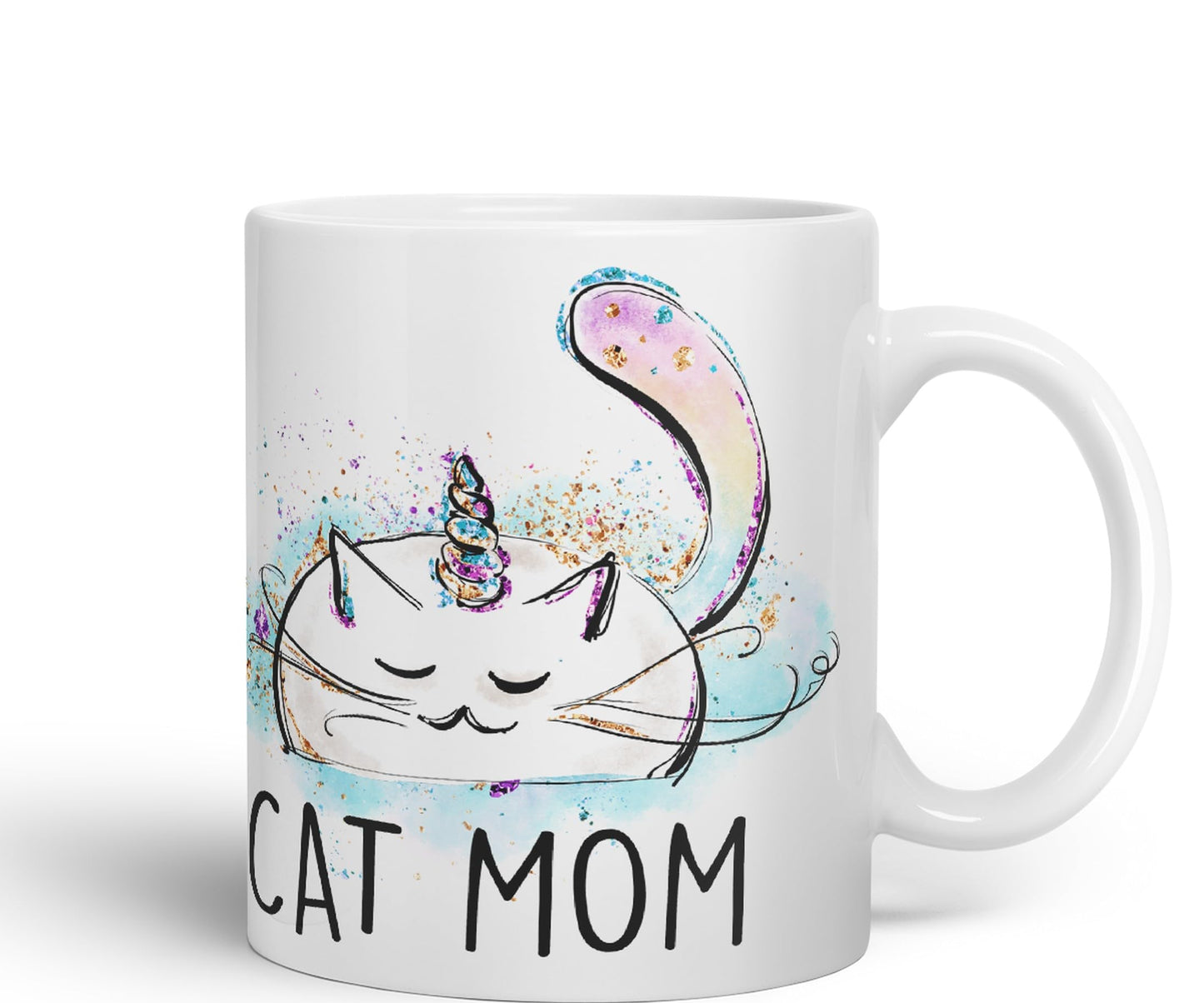 Vixar Cat Mum Unicorn Kitten Ceramic 330 ml Coloured Mug Cup Gift Tea Coffee Christmas Office Home