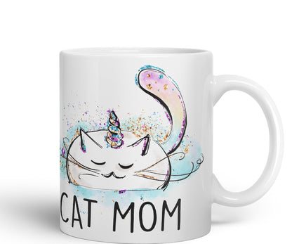 Vixar Cat Mum Unicorn Kitten Ceramic 330 ml Coloured Mug Cup Gift Tea Coffee Christmas Office Home