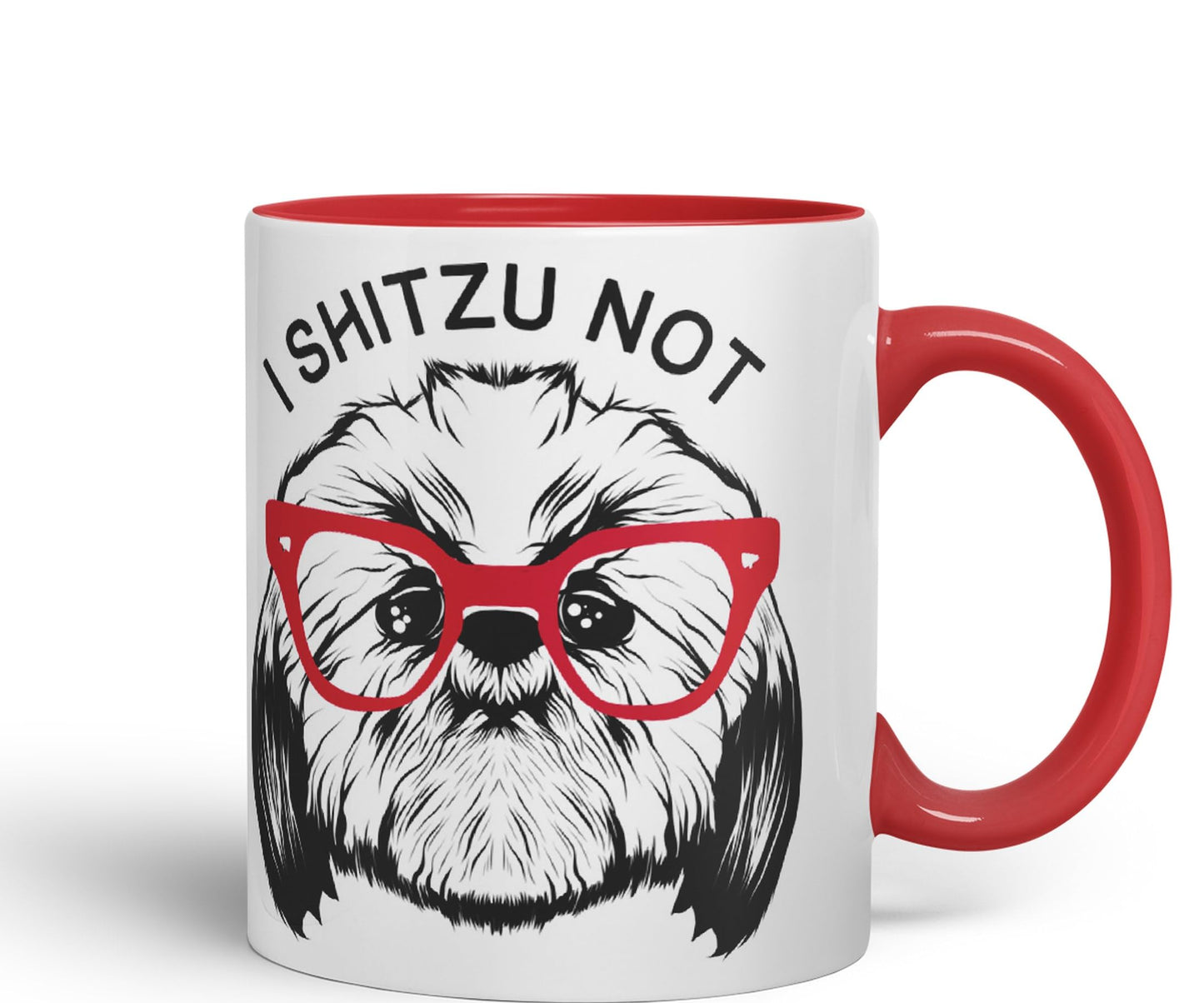 Vixar I Shitzu Not Great for Dog Lovers Funny Ceramic 330 ml Coloured Mug Cup Gift Tea Coffee Christmas Office Home Joke