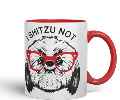 Vixar I Shitzu Not Great for Dog Lovers Funny Ceramic 330 ml Coloured Mug Cup Gift Tea Coffee Christmas Office Home Joke
