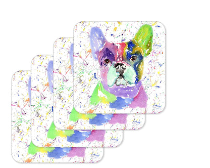 Coaster French Bulldog Frenchie Dog Pet Animals Coasters Watercolour Art Gift Work Office Dining Tea coffee