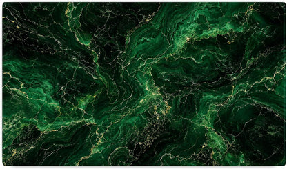 Vixar Emerald Green Gold Marble Large Desk Mat – Luxury Stone Pattern Fabric Mouse Pad with 3mm Non-Slip Rubber Base, 600 x 350mm (green)