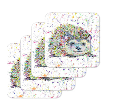 Coaster Hedgehog British Wildlife Animals Coasters Watercolour Art Gift Work Office Dining Tea coffee