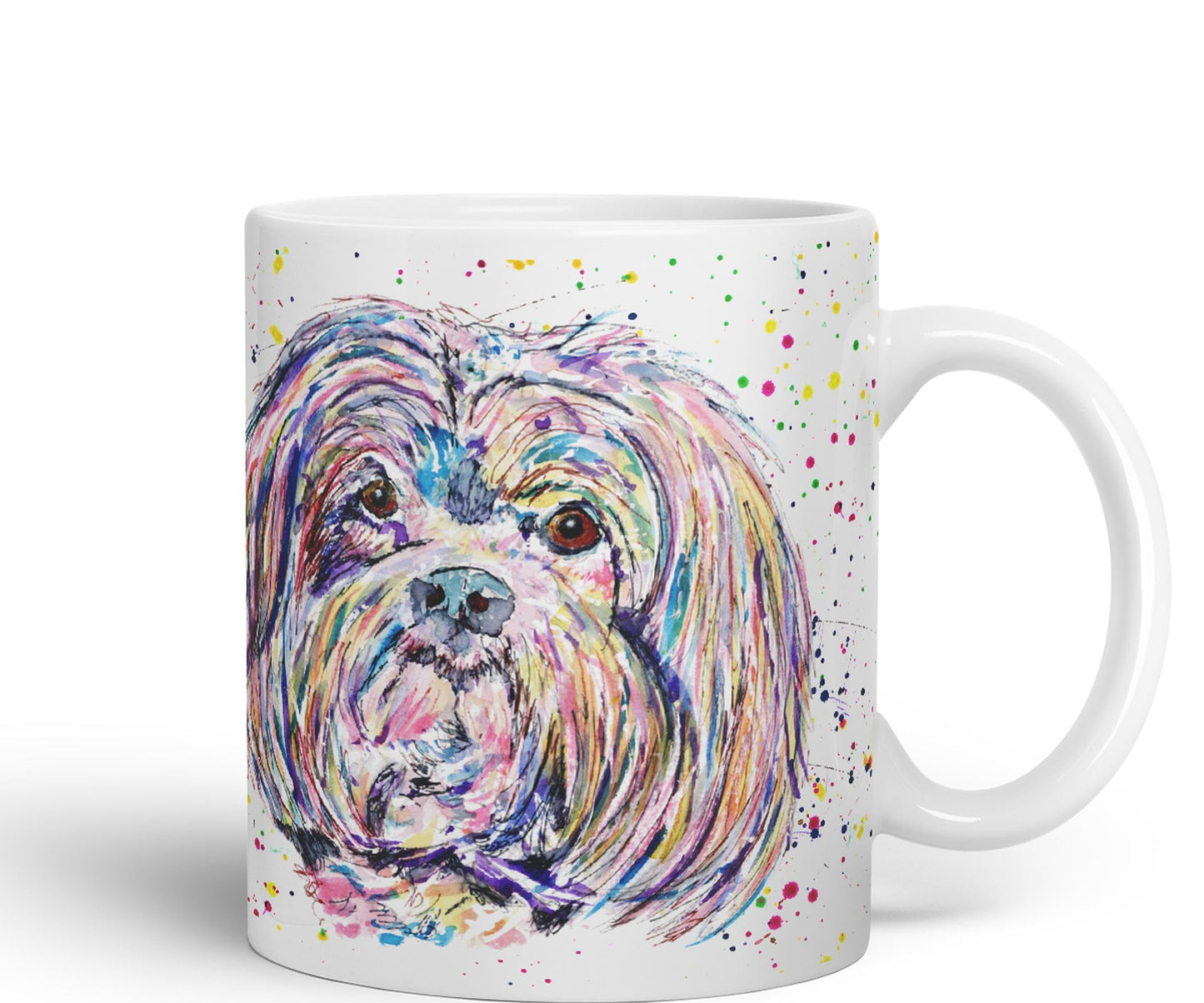 Vixar Maltese Dog Pet Watercolour Art Coloured 330 ml Mug Cup Gift Birthday Work Office Tea Coffee