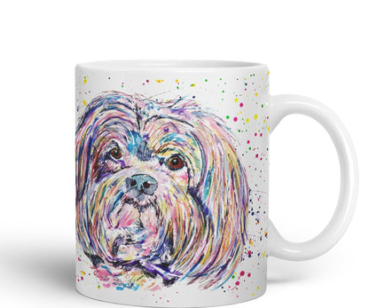 Vixar Maltese Dog Pet Watercolour Art Coloured 330 ml Mug Cup Gift Birthday Work Office Tea Coffee