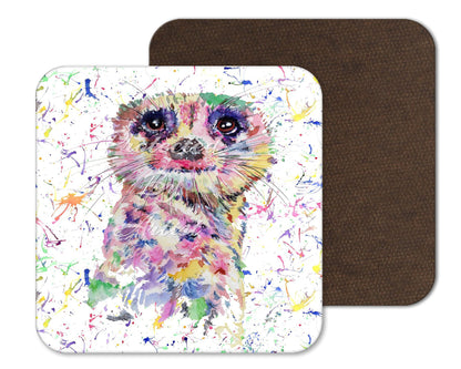 Coaster Meerkat Dessert Wildlife Animals Coasters Watercolour Art Gift Work Office Dining Tea coffee