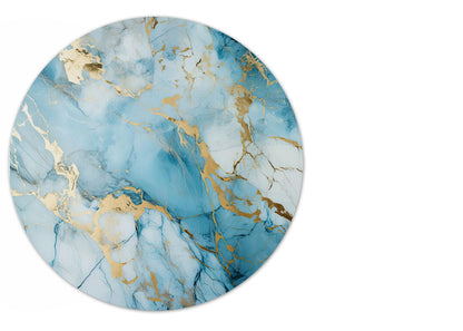 Vixar Green Marble Round Mouse Mat – Gold Effect Fabric Mouse Pad with 5mm Non-Slip Rubber Base, 202mm (Green)