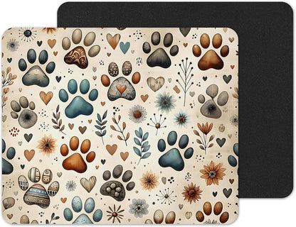 Vixar Paws & Hearts – Cute Pet Lovers Fabric Mouse Pad 5mm Rectangle