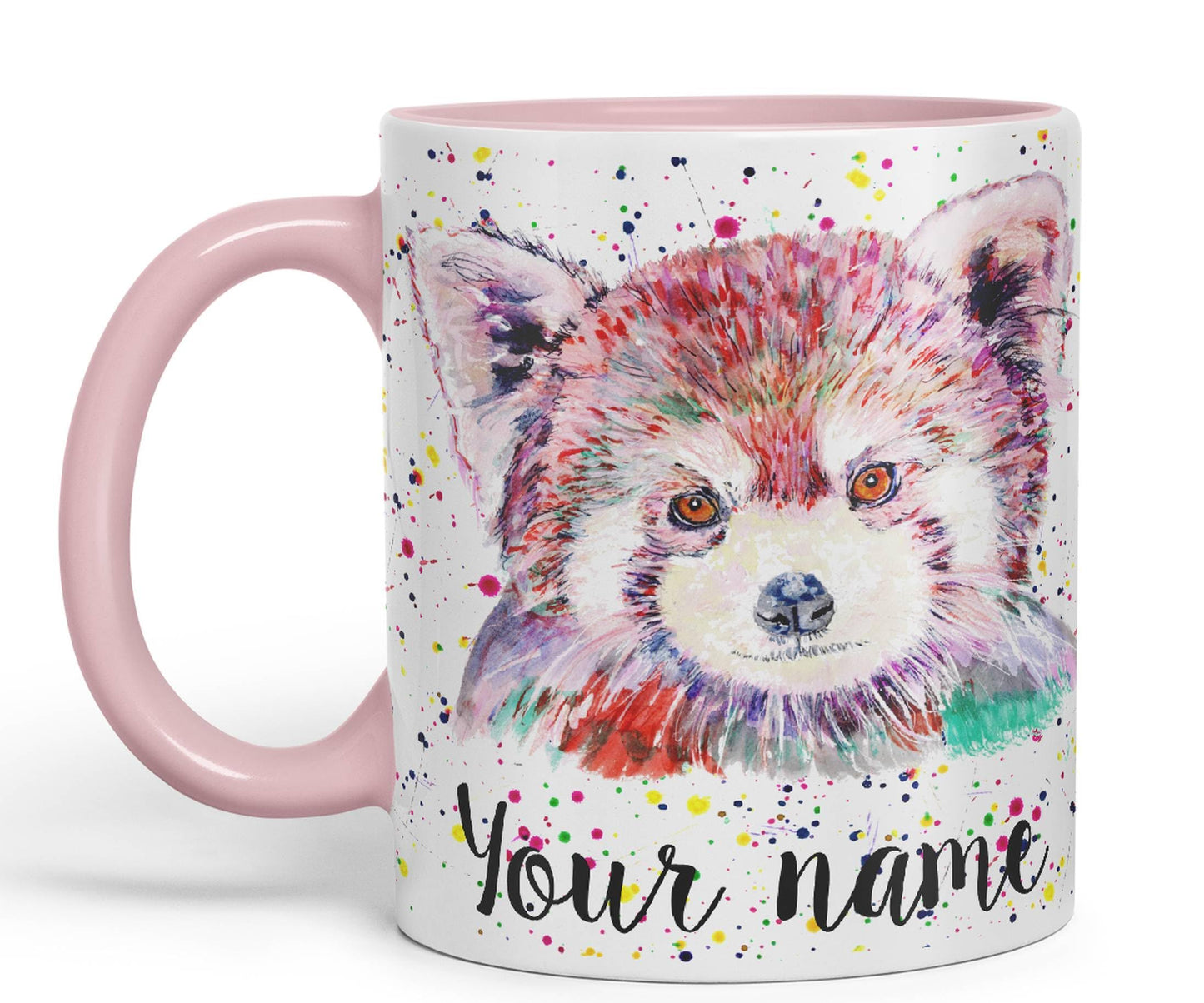 Vixar Personalised with Your Text Red Panda Animals Art Coloured Ceramic Mug Cup Gift 330ml 11oz Custom Work Office Tea Coffee