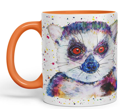 Vixar Lemur Watercolour Art Coloured 330 ml Mug Cup Gift Birthday Work Office Tea Coffee