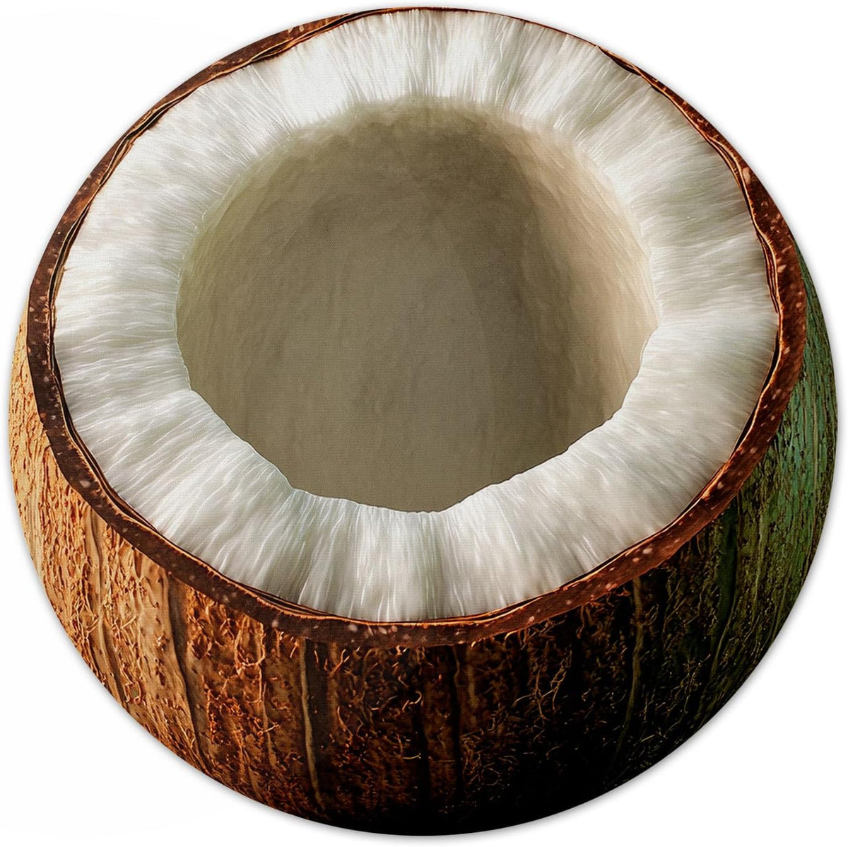 Vixar Coconut Round Mouse Mat – Tropical Fruit Fabric Mouse Pad with 5mm Non-Slip Rubber Base, 202mm (Coconut)