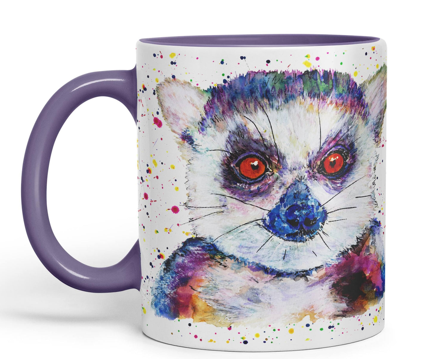 Vixar Lemur Watercolour Art Coloured 330 ml Mug Cup Gift Birthday Work Office Tea Coffee