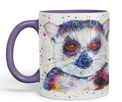 Vixar Lemur Watercolour Art Coloured 330 ml Mug Cup Gift Birthday Work Office Tea Coffee