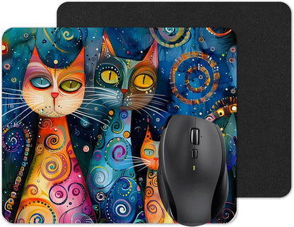 Vixar Colourful Cats – Artistic Fabric Mouse Pad 5mm Rectangle