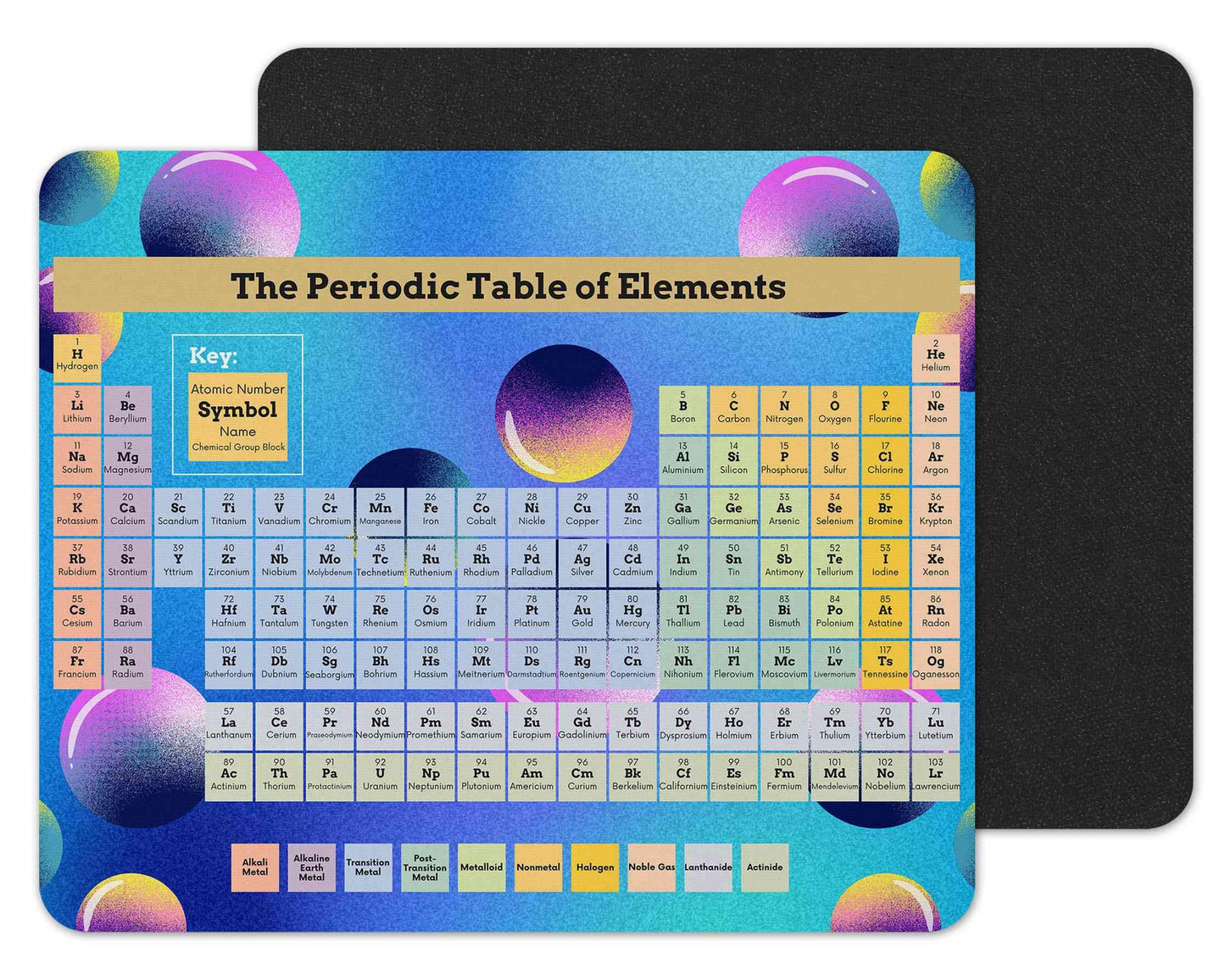 Vixar The Periodic Table of Elements Mouse mat pad for UK with Holiday Non Slip PC Desktop Laptop for school home office work