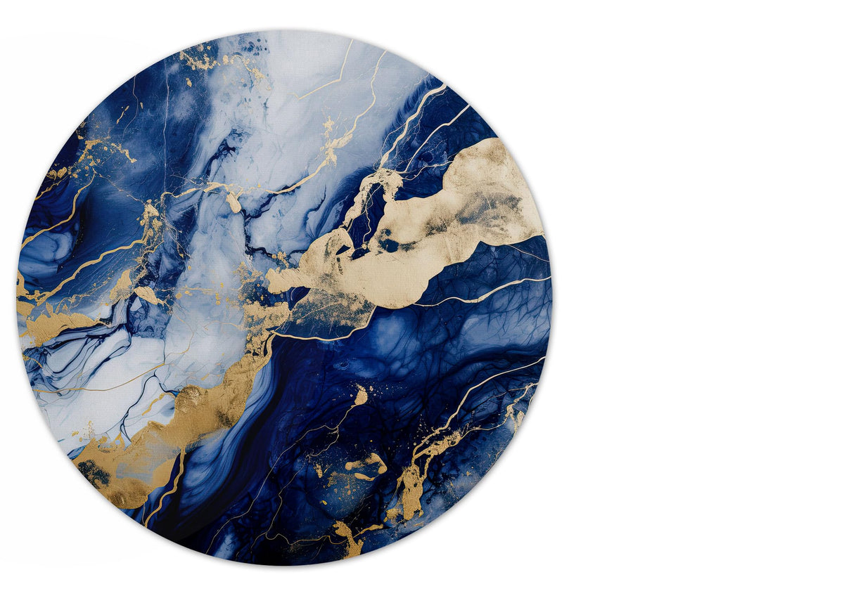 Vixar Green Marble Round Mouse Mat – Gold Effect Fabric Mouse Pad with 5mm Non-Slip Rubber Base, 202mm (Green)
