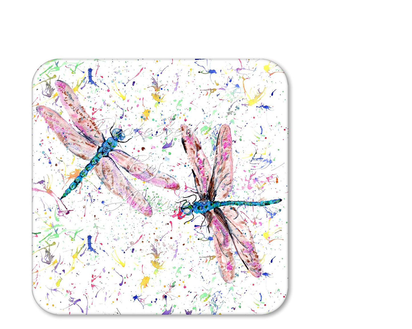 Coaster Dragonfly Dragonflies Animals Coasters Watercolour Art Gift Work Office Dining Tea coffee