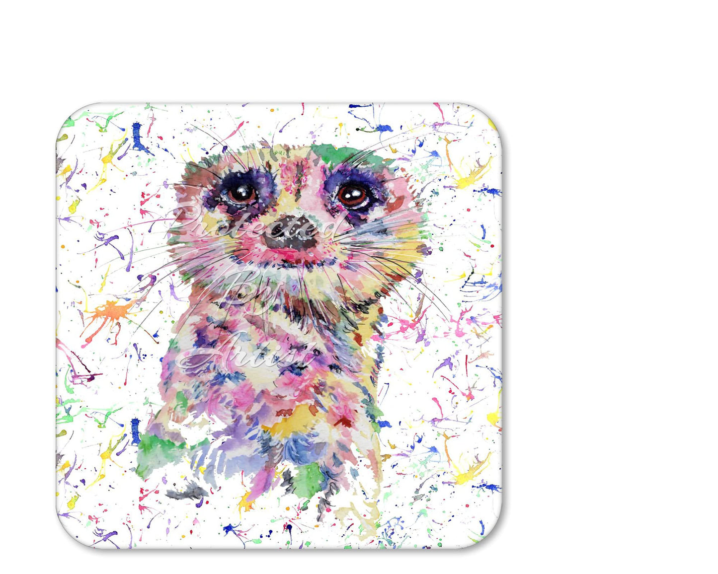 Coaster Meerkat Dessert Wildlife Animals Coasters Watercolour Art Gift Work Office Dining Tea coffee