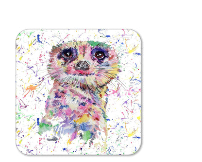 Coaster Meerkat Dessert Wildlife Animals Coasters Watercolour Art Gift Work Office Dining Tea coffee