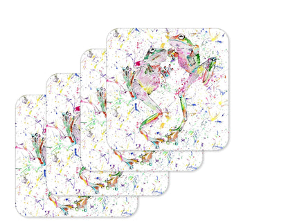 Coaster Dancing Frogs Frog Animals Coasters Watercolour Art Gift Work Office Dining Tea coffee