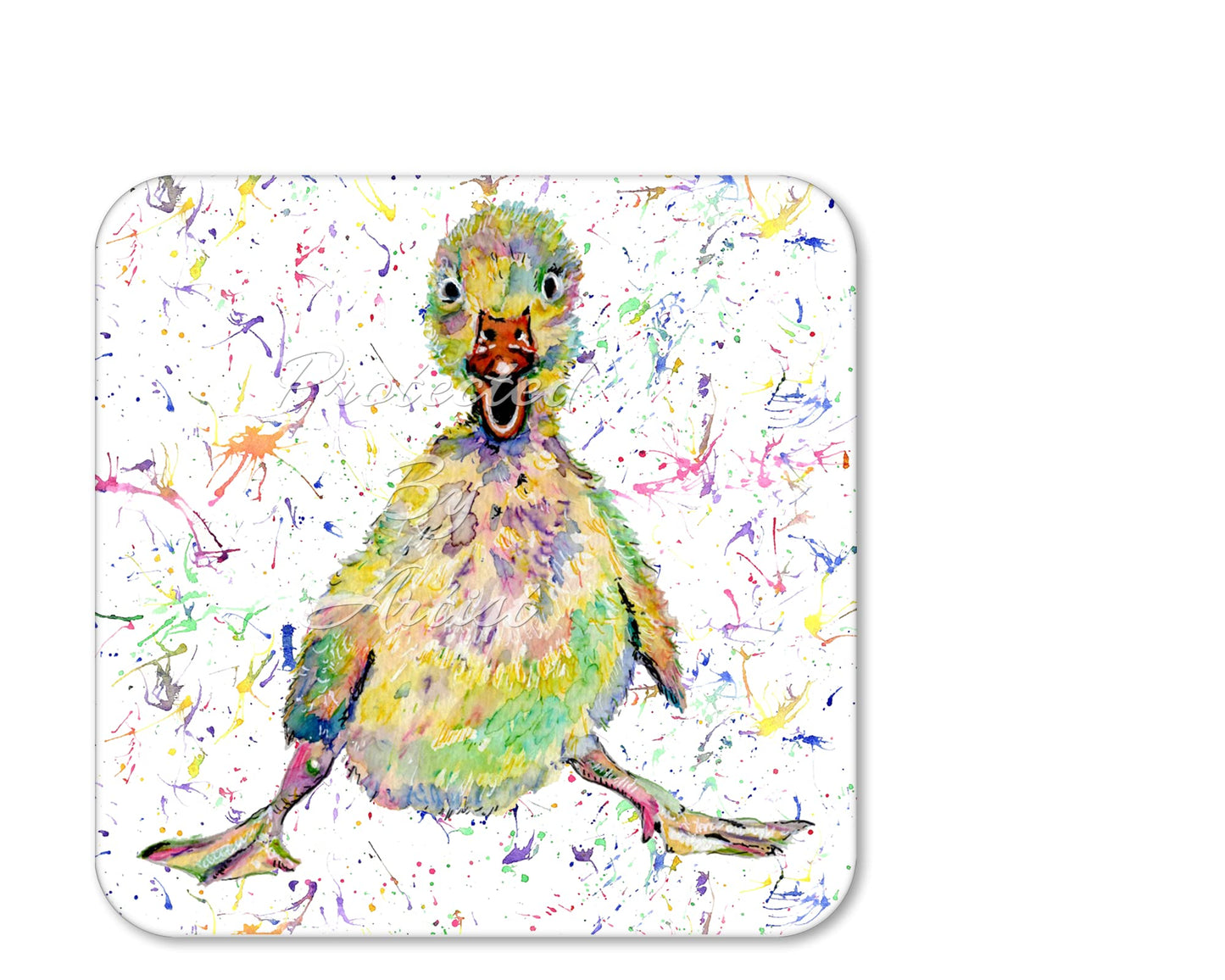 Coaster Ducklink Duck Baby Farm Animals Coasters Watercolour Art Gift Work Office Dining Tea coffee