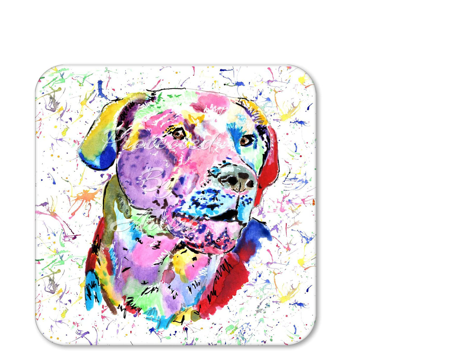 Coaster Labrador Dog Gundog pet Animals Coasters Watercolour Art Gift Work Office Dining Tea coffee