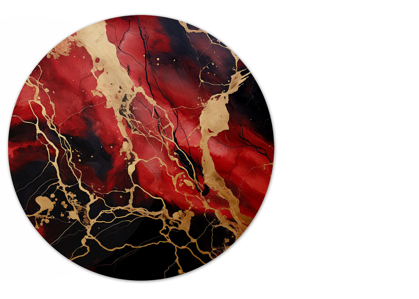 Vixar Green Marble Round Mouse Mat – Gold Effect Fabric Mouse Pad with 5mm Non-Slip Rubber Base, 202mm (Green)