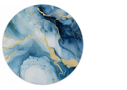 Vixar Green Marble Round Mouse Mat – Gold Effect Fabric Mouse Pad with 5mm Non-Slip Rubber Base, 202mm (Green)