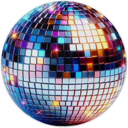 Vixar Colourful Disco Ball Round Mouse Mat – Party Fabric Mouse Pad with 5mm Non-Slip Rubber Base, 202mm (Colourful ball)