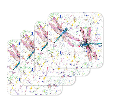 Coaster Dragonfly Dragonflies Animals Coasters Watercolour Art Gift Work Office Dining Tea coffee