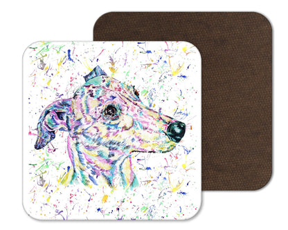 Coaster Greyhound Racing Dog Pet Animals Coasters Watercolour Art Gift Work Office Dining Tea coffee